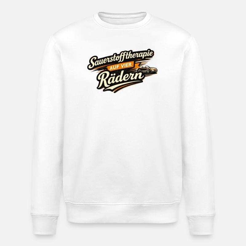 Oxygen therapy on four wheels - Stanley/Stella ROLLER Unisex Organic Sweatshirt - white