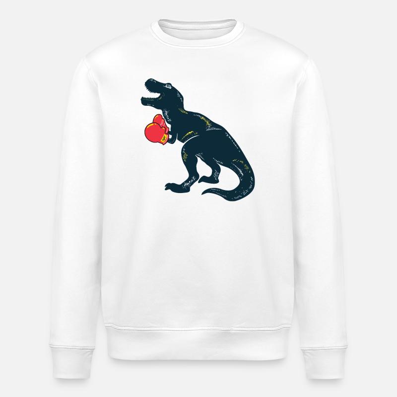 Dino Boxer Rex - Stanley/Stella ROLLER Unisex Organic Sweatshirt - white