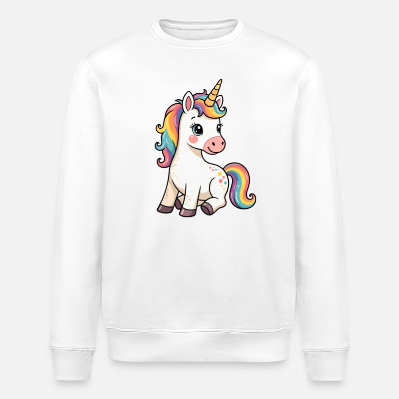 Süßes Einhorn - Stanley/Stella Unisex Bio-Sweatshirt ROLLER - Weiß