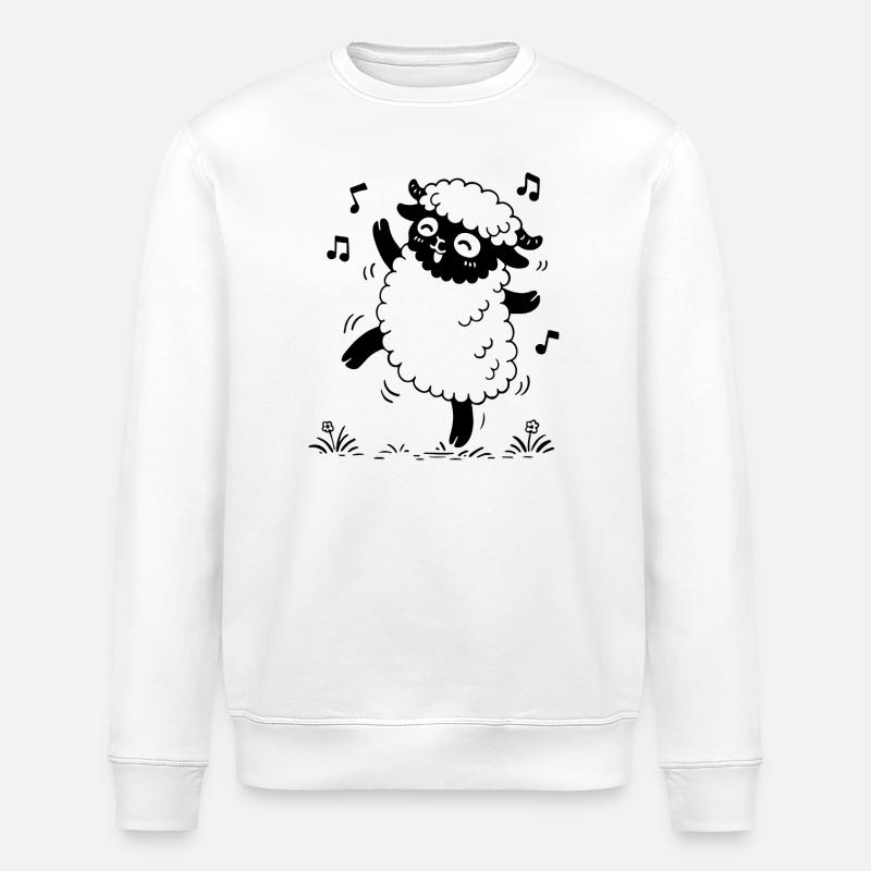 Dancing Sheep - Stanley/Stella ROLLER Unisex Organic Sweatshirt - white