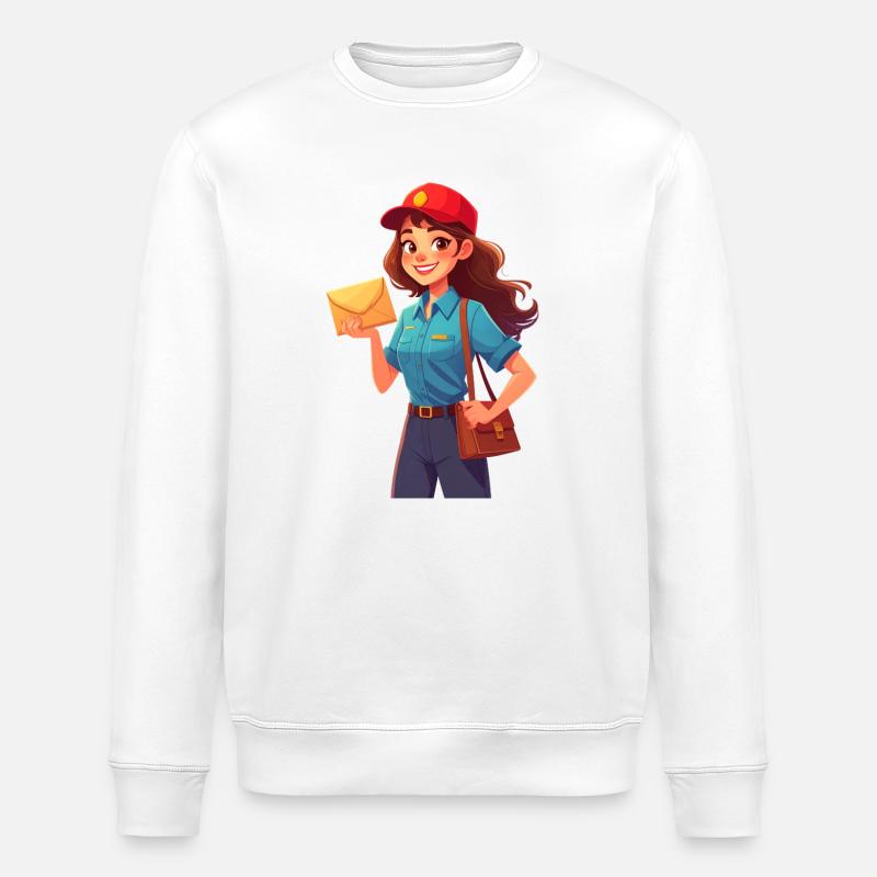 Postbotin / Briefträgerin - Stanley/Stella Unisex Bio-Sweatshirt ROLLER - Weiß