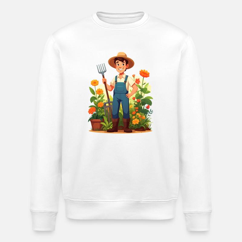 Gartner - Stanley/Stella økologisk unisex-sweatshirt ROLLER - hvid