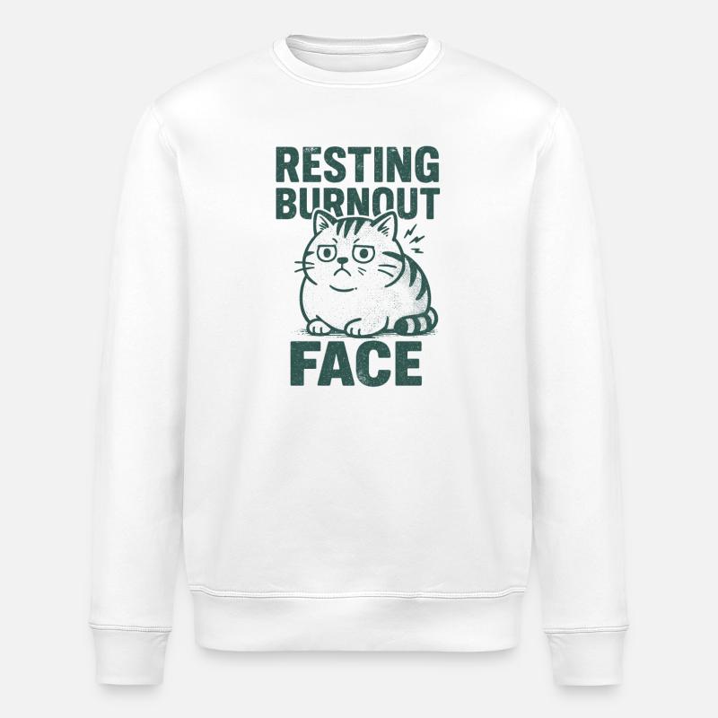 Visage de repos épuisé | Sarcasme - Sweat bio ROLLER Stanley/Stella Unisexe - blanc