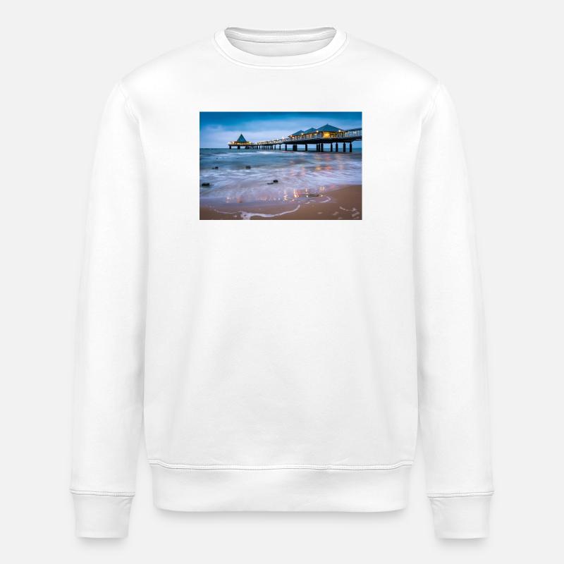 Quai Heringsdorf avec lumières - Sweat bio ROLLER Stanley/Stella Unisexe - blanc