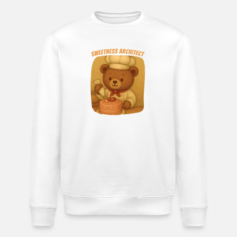 Süßigkeits-Teddybär-Dekorationstorte - Stanley/Stella Unisex Bio-Sweatshirt ROLLER - Weiß