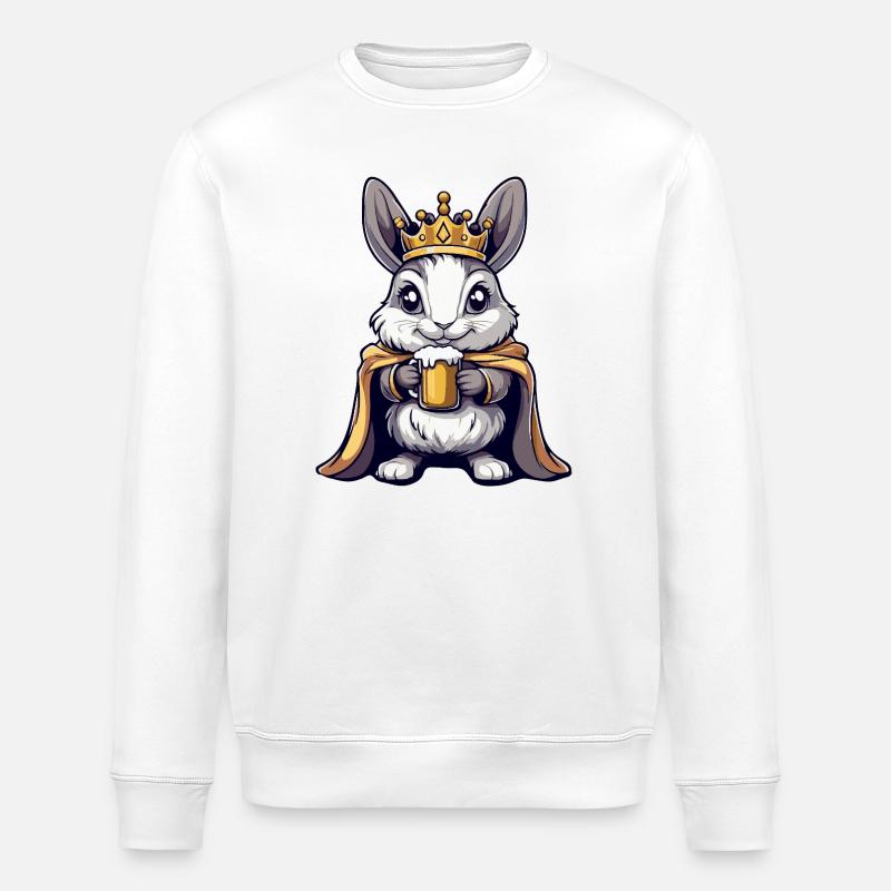 Le Roi de la Bière Lapin - Sweat bio ROLLER Stanley/Stella Unisexe - blanc