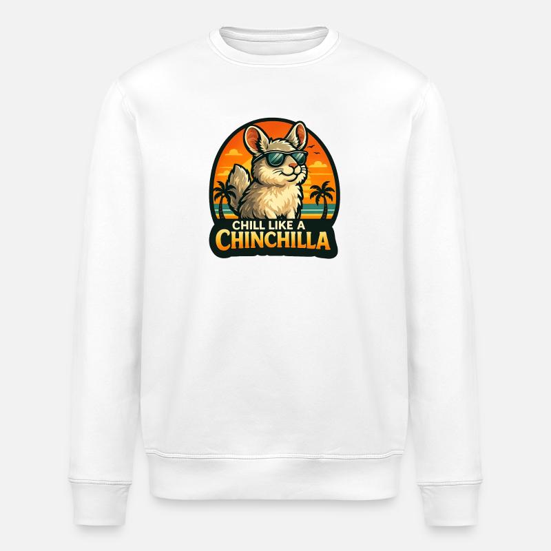 Détends comme un chinchilla - Sweat bio ROLLER Stanley/Stella Unisexe - blanc