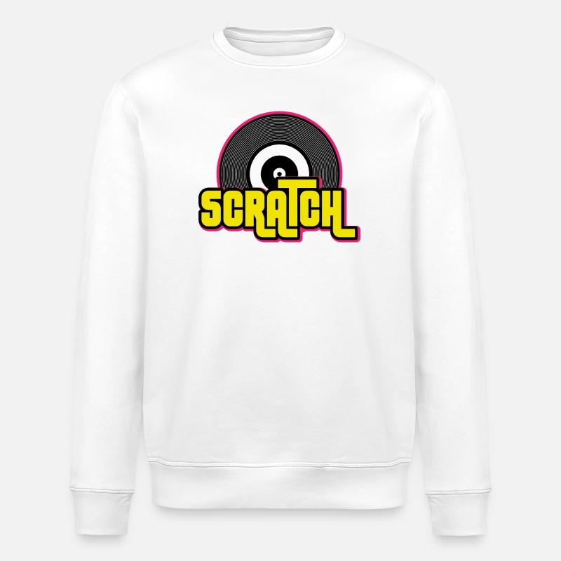 Graphique de disque vinyle Scratch DJ - Sweat bio ROLLER Stanley/Stella Unisexe - blanc