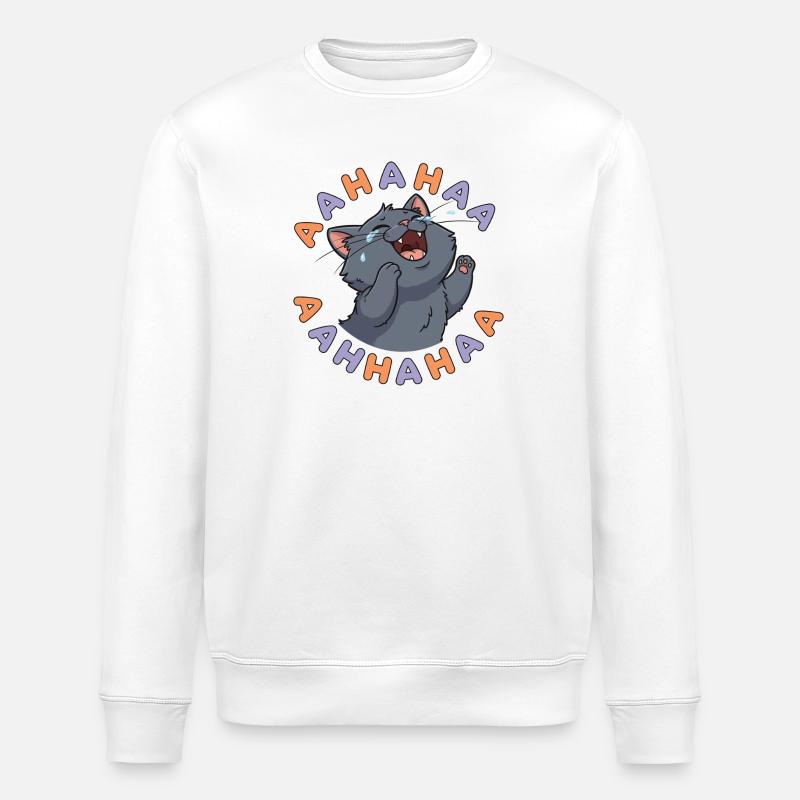 Explosion du chat rieur - Sweat bio ROLLER Stanley/Stella Unisexe - blanc