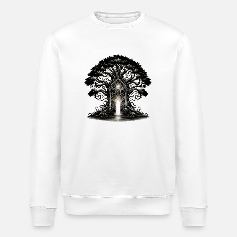Light Gate of the Crystal Tree - Stanley/Stella ROLLER Unisex Organic Sweatshirt - white