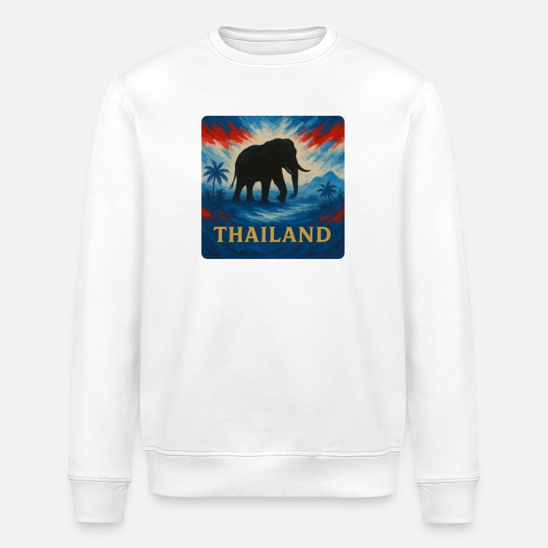 Thailand Elefant Reise Design - Stanley/Stella Unisex Bio-Sweatshirt ROLLER - Weiß