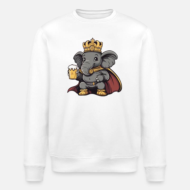 Roi de la Bière Éléphant - Sweat bio ROLLER Stanley/Stella Unisexe - blanc
