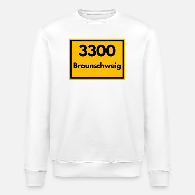 OLD POSTCODE POSTCODE RETRO 3300 BRAUNSCHWEIG - Stanley/Stella ROLLER Unisex Organic Sweatshirt - white