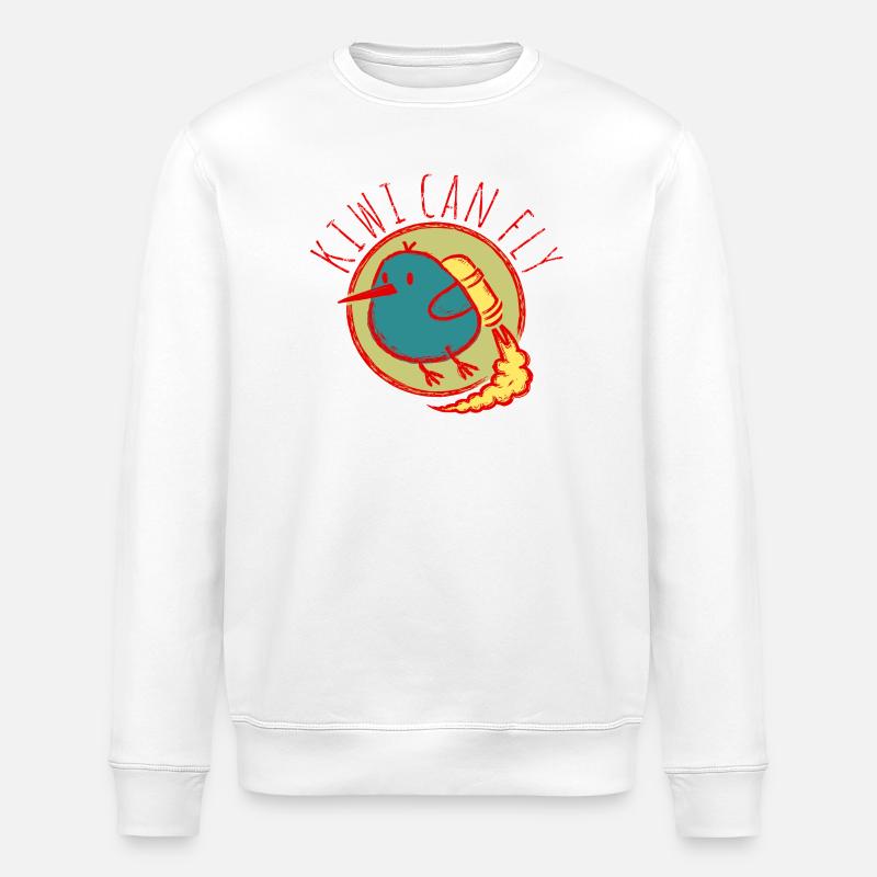 Kiwis können 2 fliegen - Stanley/Stella Unisex Bio-Sweatshirt ROLLER - Weiß