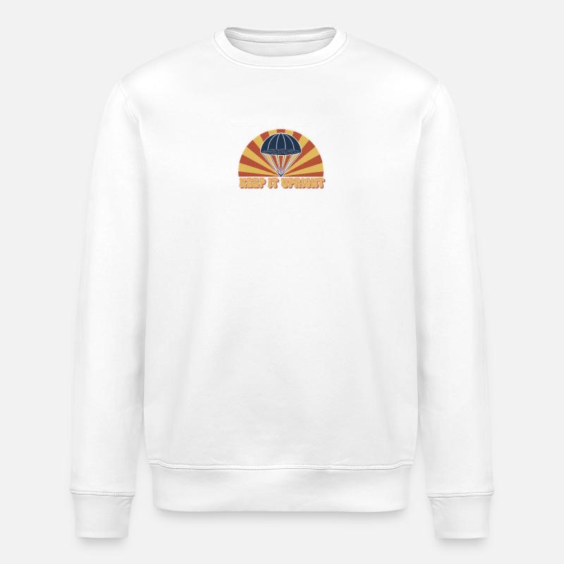 Keep It Upright Parachute Sunburst - Stanley/Stella ROLLER Unisex Organic Sweatshirt - white