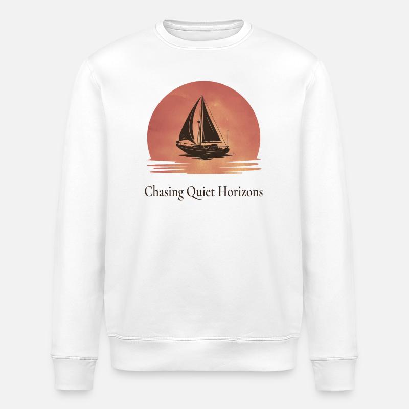 Chasing Quiet Horizons Sail Design - Stanley/Stella ROLLER Unisex Organic Sweatshirt - white