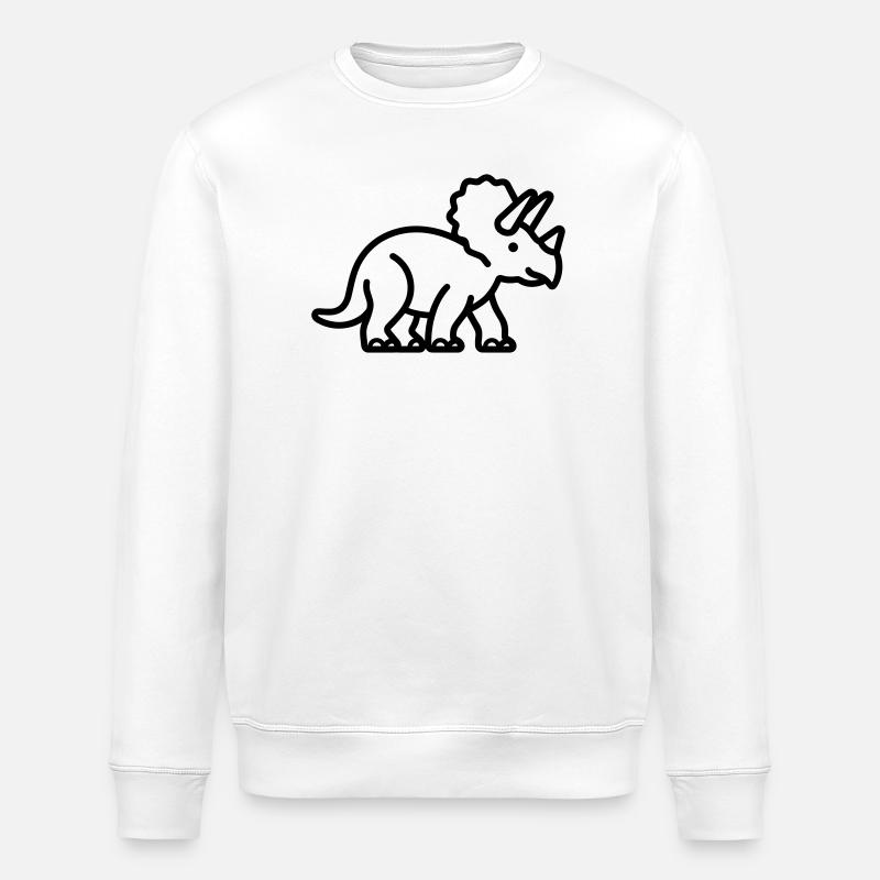 triceratops - Stanley/Stella ROLLER Unisex Organic Sweatshirt - white