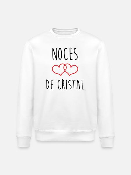 Crystal Wedding 15 Years of Marriage - Stanley/Stella ROLLER Unisex Organic Sweatshirt - white
