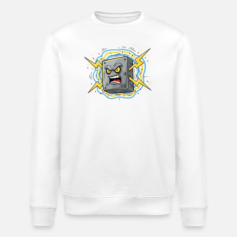 Foudre de la douille en colère - Sweat bio ROLLER Stanley/Stella Unisexe - blanc