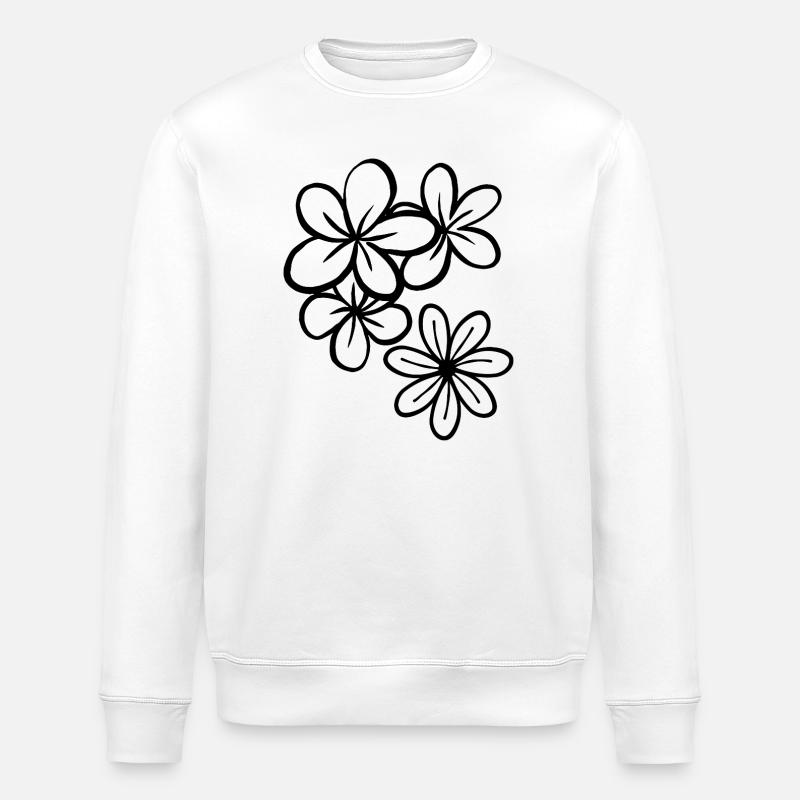 Fleurs Illustration  - Sweat bio ROLLER Stanley/Stella Unisexe - blanc