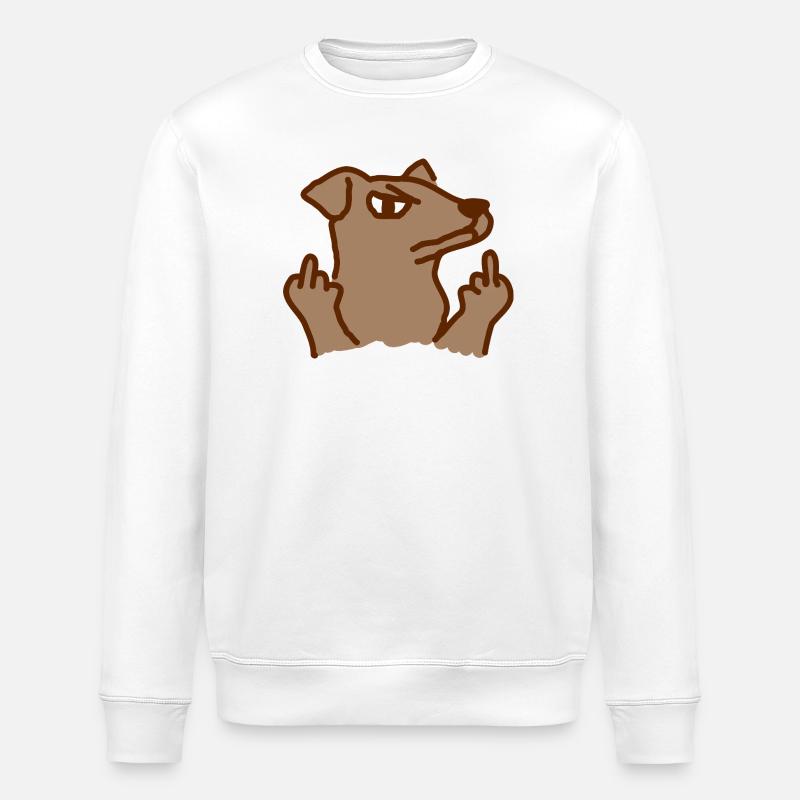 Le chien montre le majeur - Sweat bio ROLLER Stanley/Stella Unisexe - blanc
