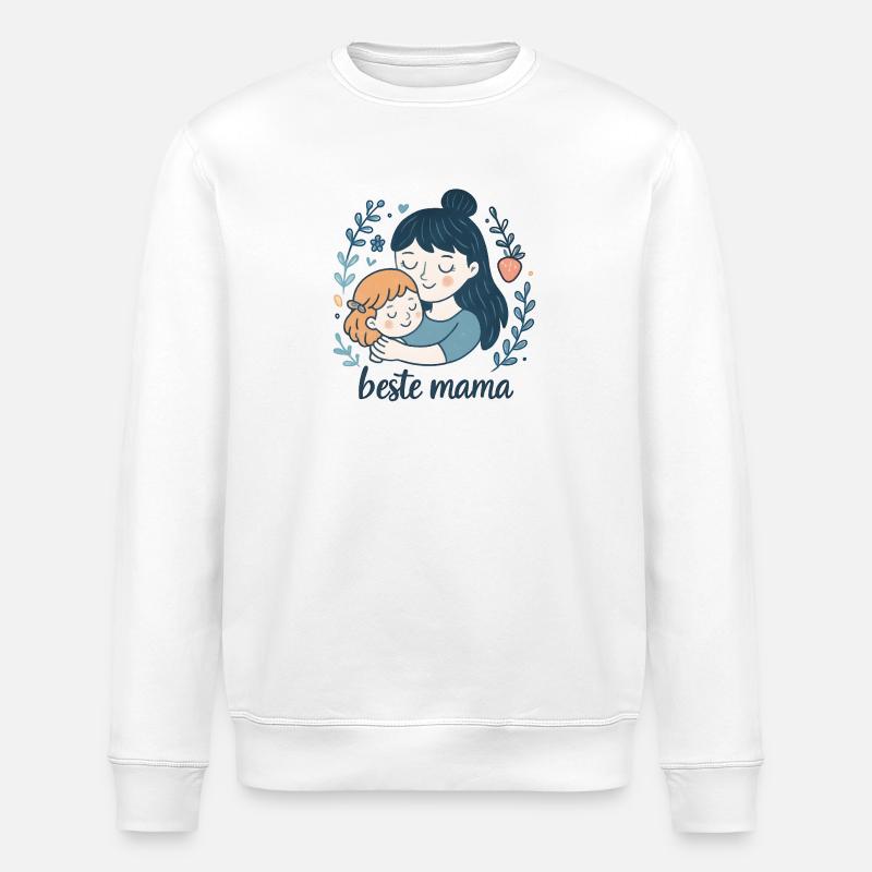 Beste Mama Umarmung - Stanley/Stella Unisex Bio-Sweatshirt ROLLER - Weiß