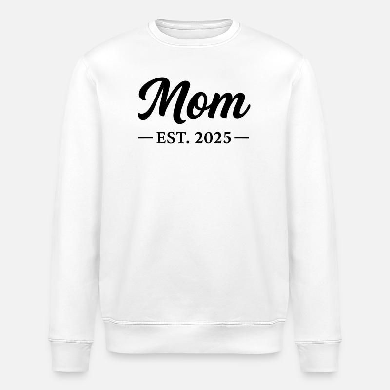 Mom Est 2025 - Stanley/Stella Unisex Bio-Sweatshirt ROLLER - Weiß