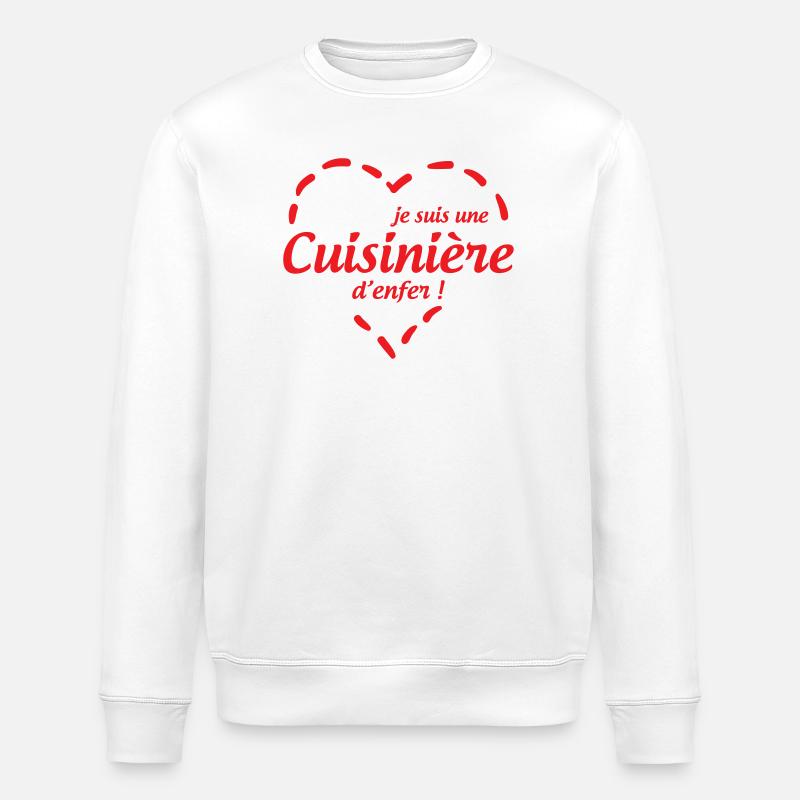 cuisinière d'enfer - Sweat bio ROLLER Stanley/Stella Unisexe - blanc