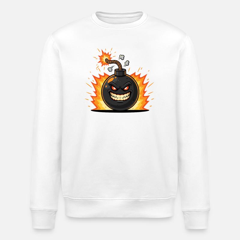 Explosives Grinsen Bombe - Stanley/Stella Unisex Bio-Sweatshirt ROLLER - Weiß