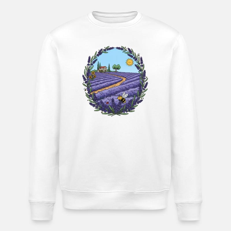 Lavendelpfad im Sonnenlicht - Stanley/Stella Unisex Bio-Sweatshirt ROLLER - Weiß