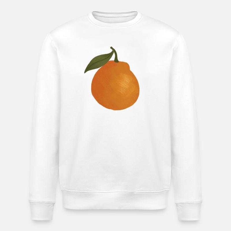 Sunlit Orange Sketch Tee - Stanley/Stella ROLLER Unisex Organic Sweatshirt - white