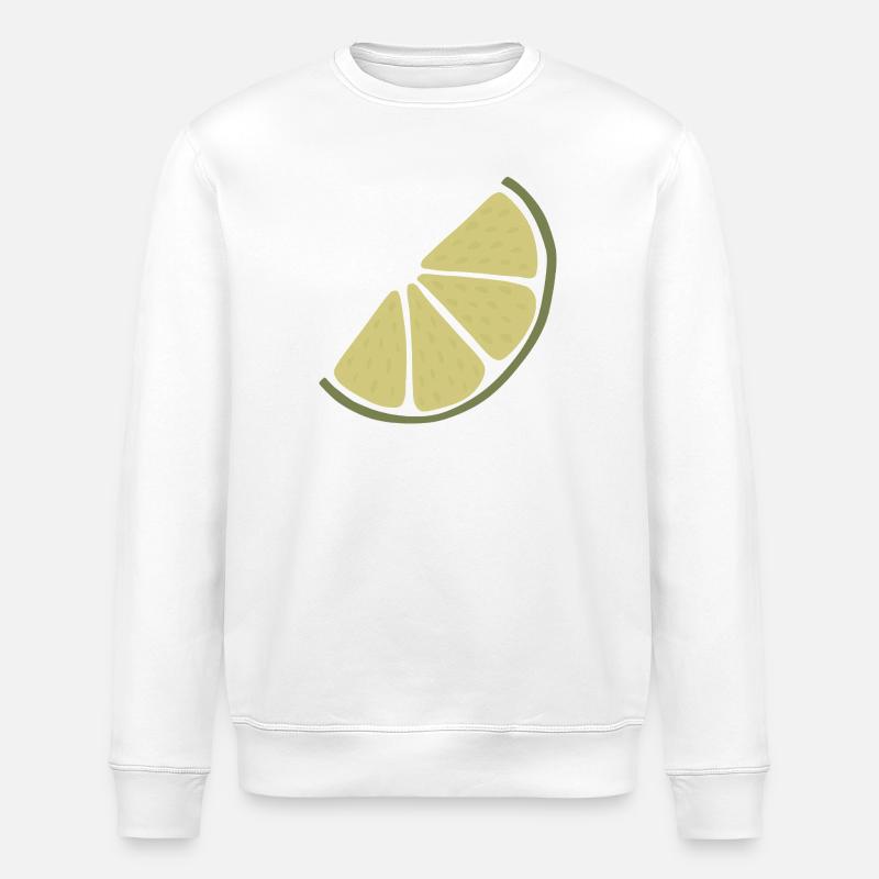 Lime Slice Minimalist Lime - Stanley/Stella ROLLER Unisex Organic Sweatshirt - white