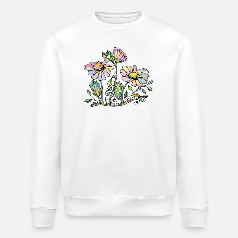 Blumen - Stanley/Stella Unisex Bio-Sweatshirt ROLLER - Weiß