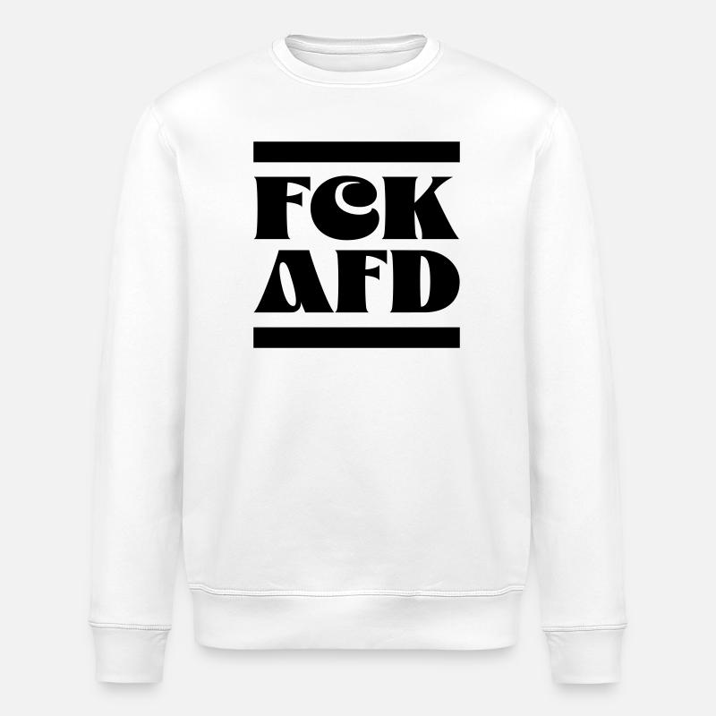FCK AfD - Stanley/Stella ROLLER Unisex Organic Sweatshirt - white