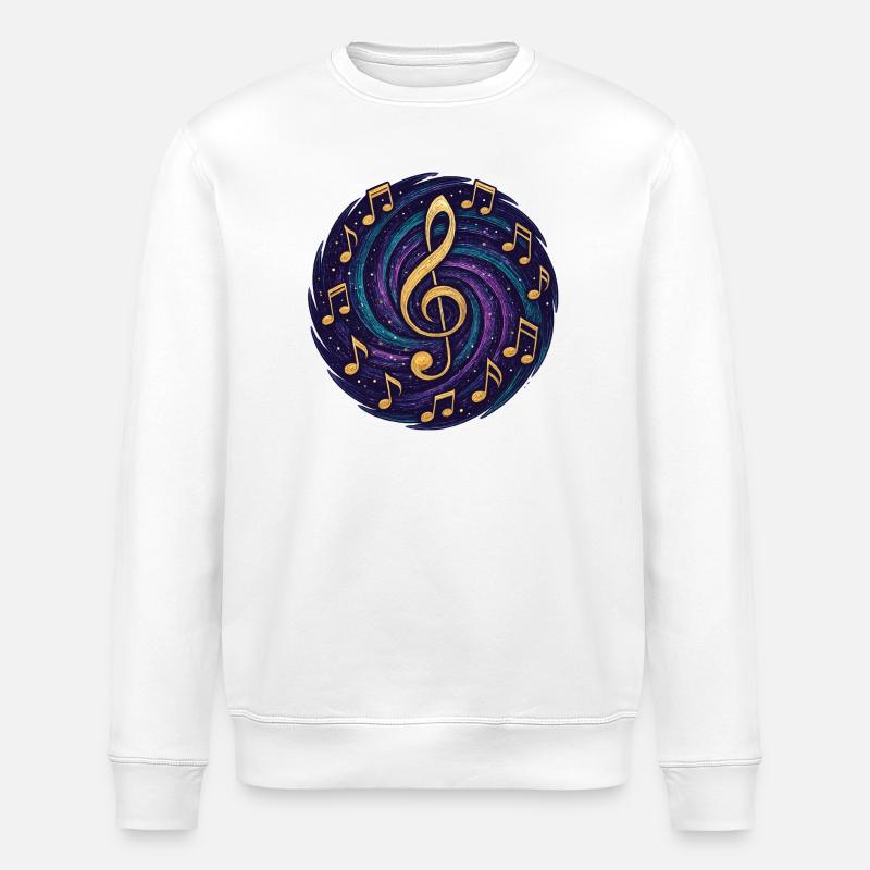 Cosmic Musical Notes - Stanley/Stella ROLLER Unisex Organic Sweatshirt - white