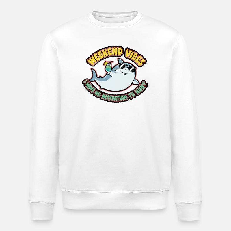 Weekend Vibes Shark Cocktail Tee - Sweat bio ROLLER Stanley/Stella Unisexe - blanc
