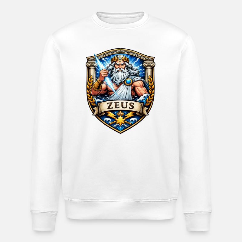 Bouclier d’Orage Zeus - Sweat bio ROLLER Stanley/Stella Unisexe - blanc