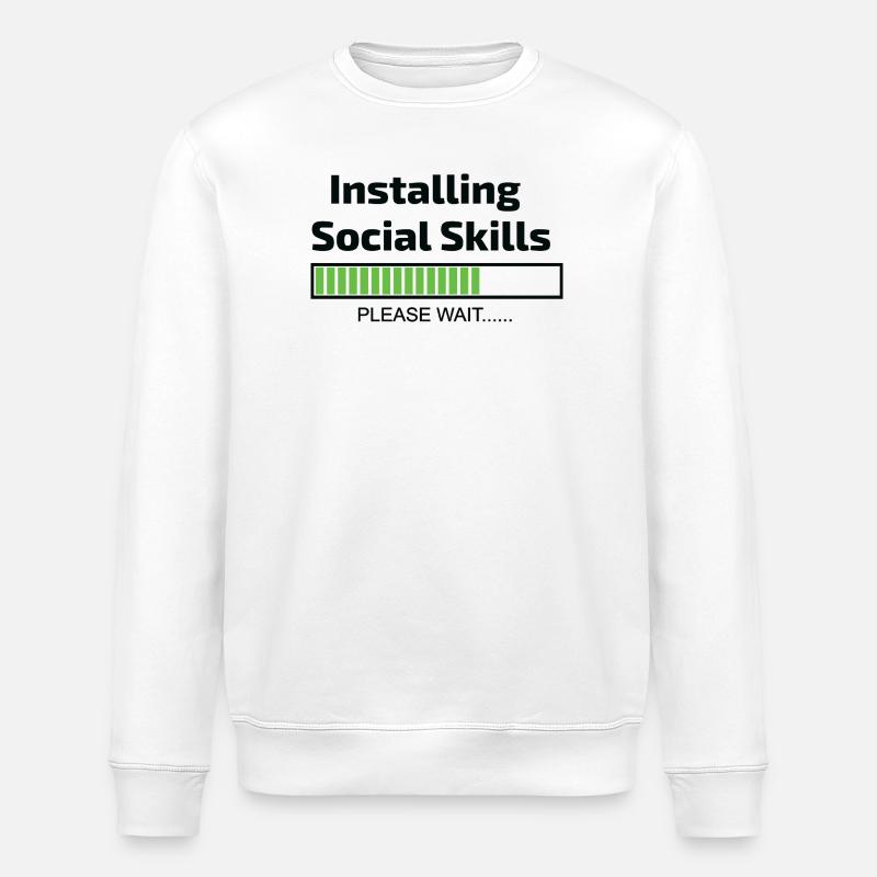 computer installing social skills programmer - Stanley/Stella ROLLER Unisex Organic Sweatshirt - white
