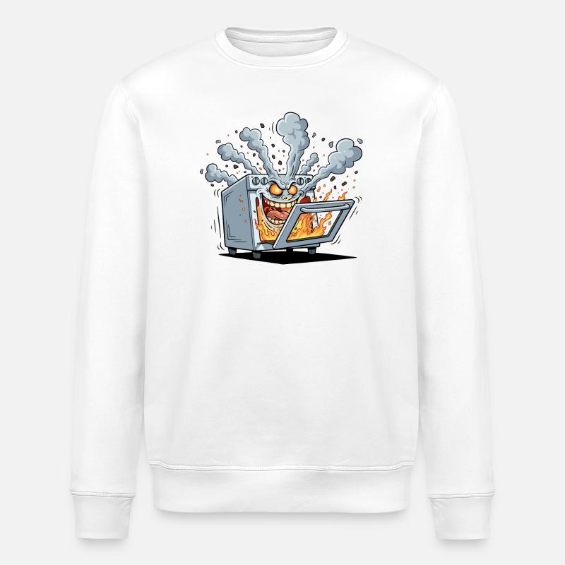 Feuriger Küchenofen Monster - Stanley/Stella Unisex Bio-Sweatshirt ROLLER - Weiß