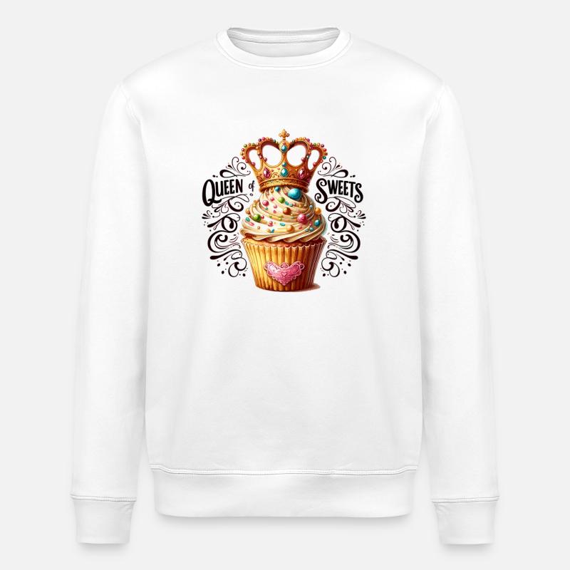 Königin der Süßigkeiten Cupcake - Stanley/Stella Unisex Bio-Sweatshirt ROLLER - Weiß