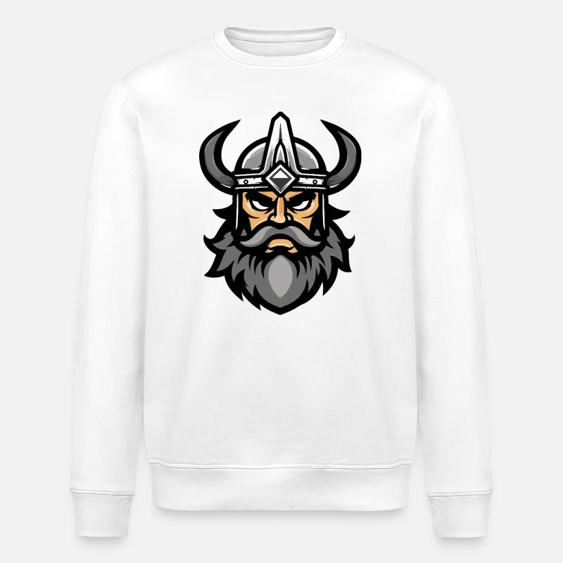 Wikinger Kopf Valhalla - Stanley/Stella Unisex Bio-Sweatshirt ROLLER - Weiß