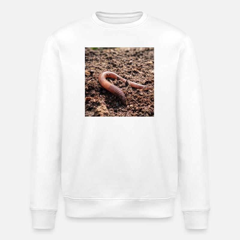 Vers de terre dans le sol - Sweat bio ROLLER Stanley/Stella Unisexe - blanc