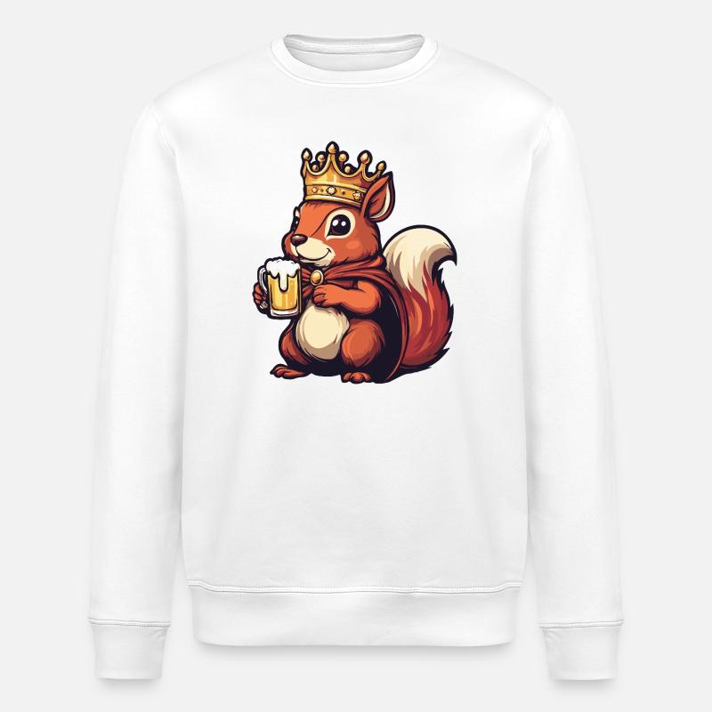 Eichhörnchen Bier König - Stanley/Stella Unisex Bio-Sweatshirt ROLLER - Weiß