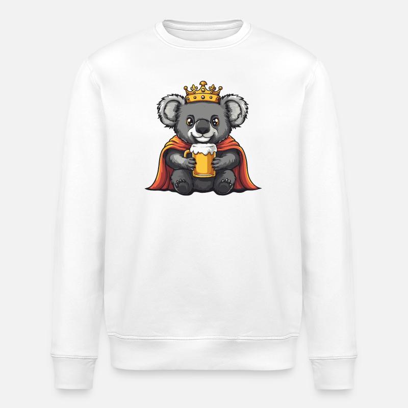 Koala Bier König - Stanley/Stella Unisex Bio-Sweatshirt ROLLER - Weiß