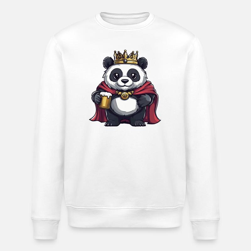 Panda Beer King - Sweat bio ROLLER Stanley/Stella Unisexe - blanc