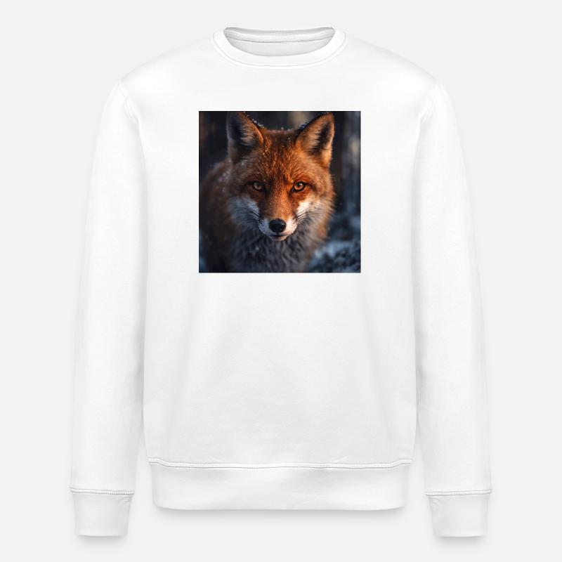 Fuchs-Erkundung bei Einbruch der Dämmerung - Stanley/Stella Unisex Bio-Sweatshirt ROLLER - Weiß