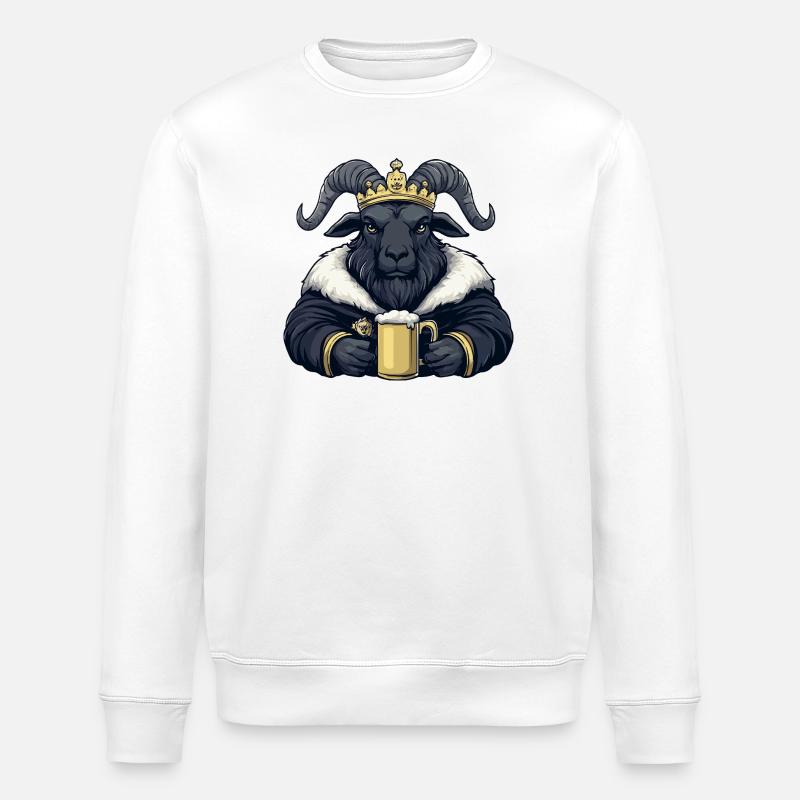 Bergziege Bier König - Stanley/Stella Unisex Bio-Sweatshirt ROLLER - Weiß