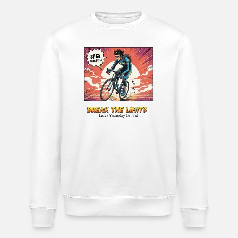 Break The Limits Cycling Hero - Stanley/Stella ROLLER Unisex Organic Sweatshirt - white
