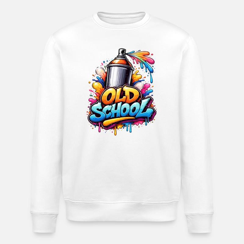 Old School Graffiti Spray Burst - Stanley/Stella ROLLER Unisex Organic Sweatshirt - white