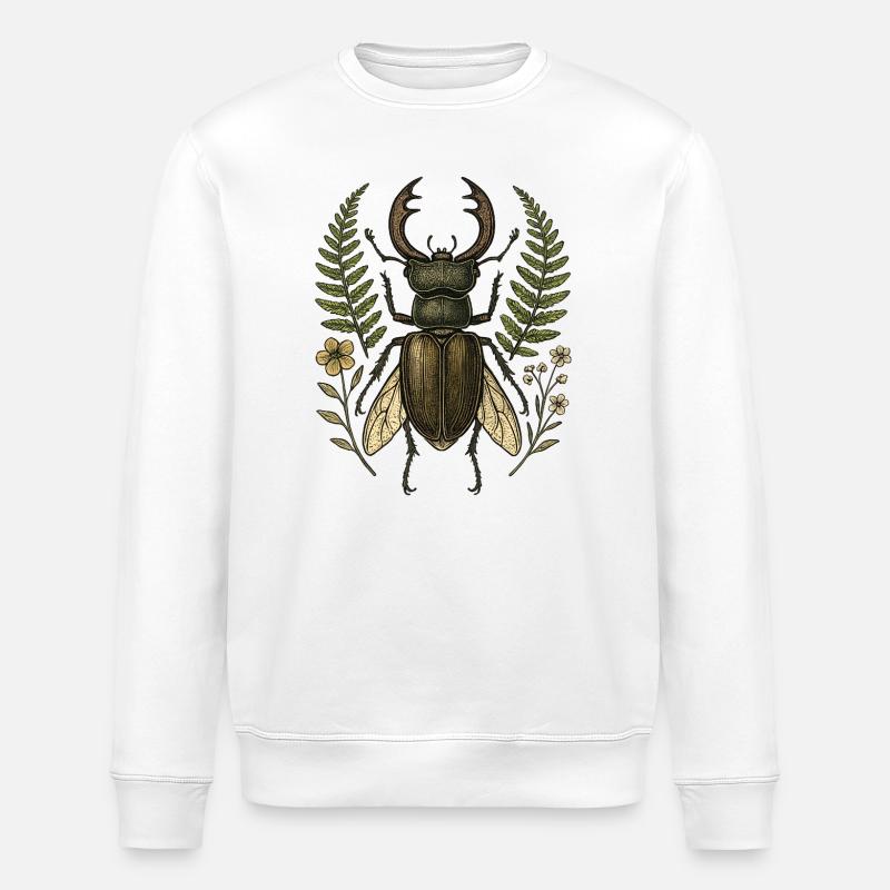 Feuillage du cerf Scarabée - Sweat bio ROLLER Stanley/Stella Unisexe - blanc